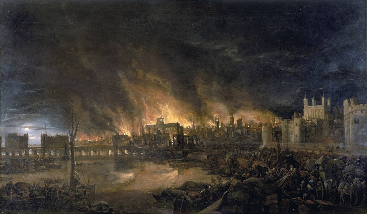 1666 metais kilo didysis Londono gaisras, per penkias dienas sunaikinęs tuometinį miestą.