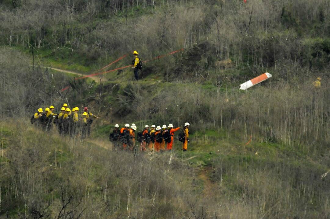 Vieta, kur sudužo legendinio krepšininko K. Bryanto sraigtasparnis