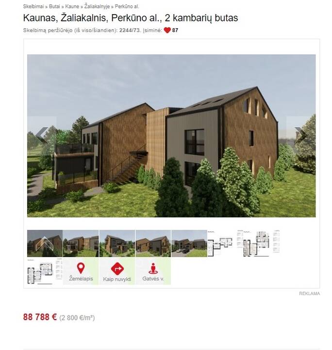 Dalimis: šiame vienbutyje buvo parduodama dešimt butų.