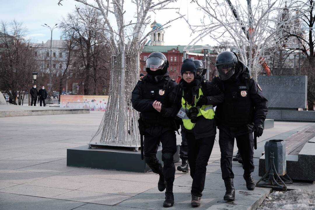 Rusijoje – protestai prieš karą Ukrainoje