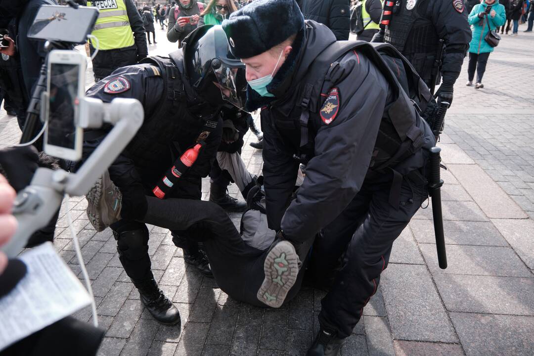 Rusijoje – protestai prieš karą Ukrainoje