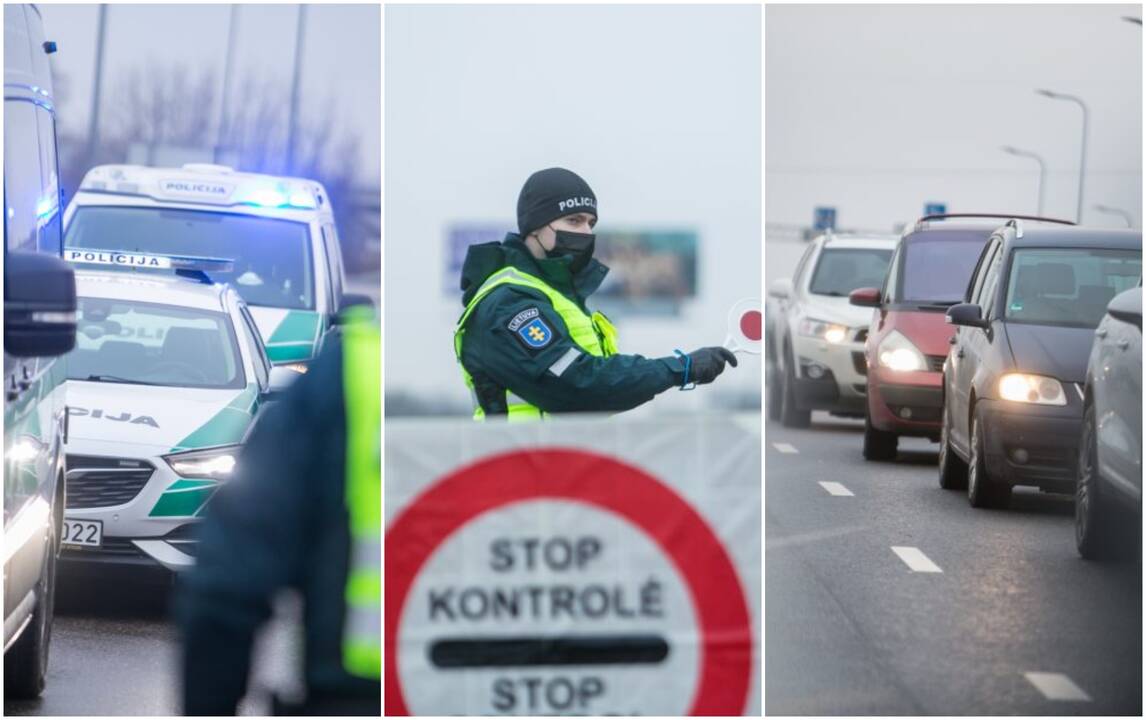 Pasipiktino automobilių tikrinimu postuose: policija formuoja milžiniškas spūstis