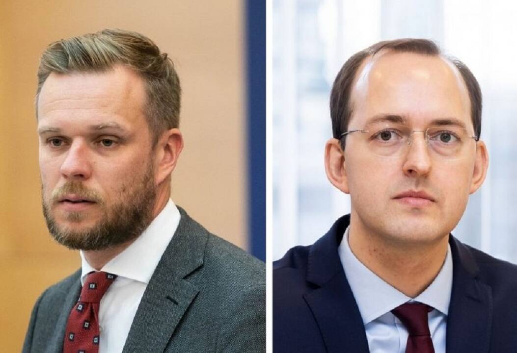 Gabrielius Landsbergis (kairėje), Marius Skuodis (dešinėje)