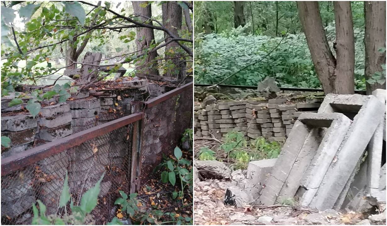 Nereikalingi: ši krūva, anot kapinių vedėjos, utilizavimui paruošti antkapiai.