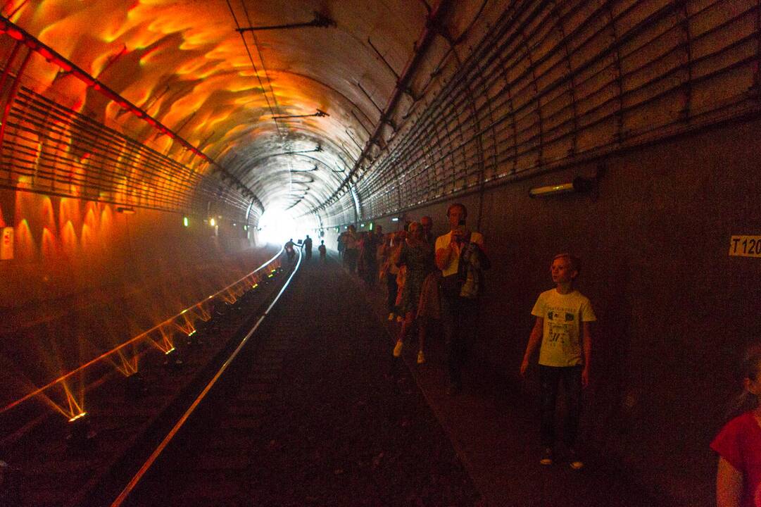 Inovatyvi ekspozicija Kauno geležinkelio tunelyje