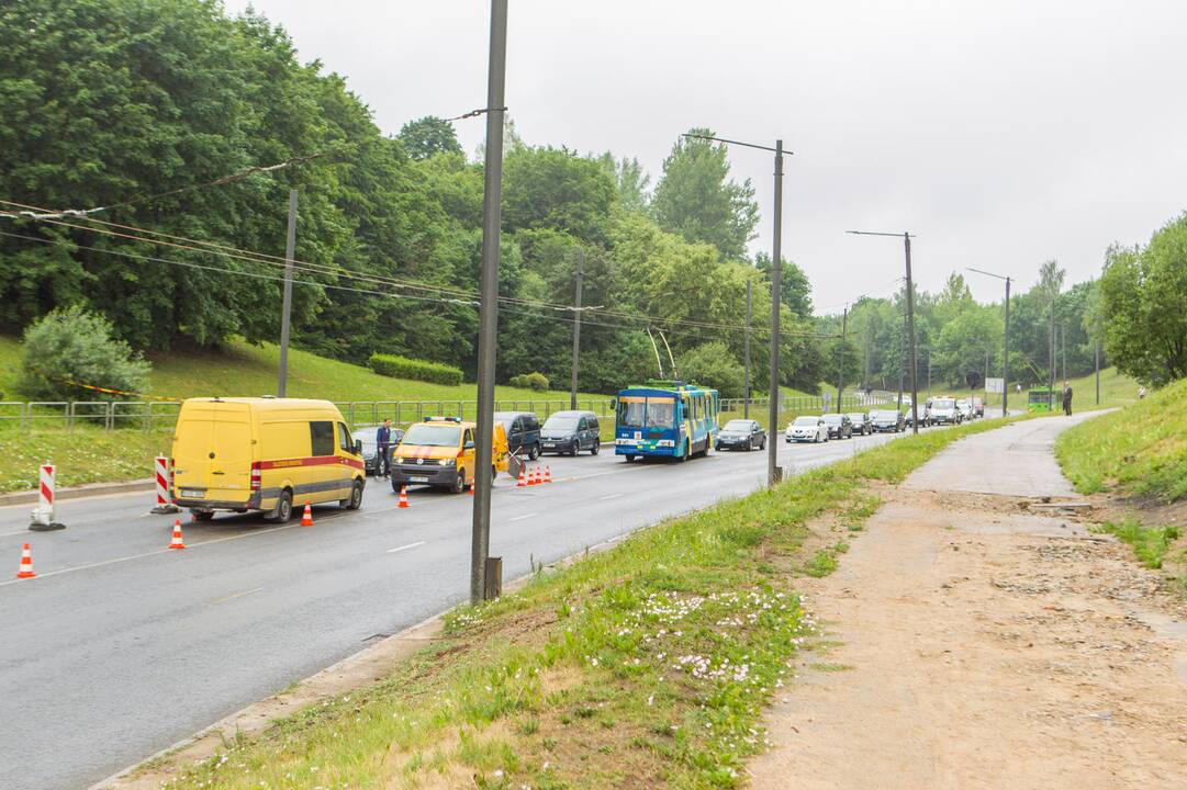 Pažeistas dujotiekis R. Kalantos gatvėje