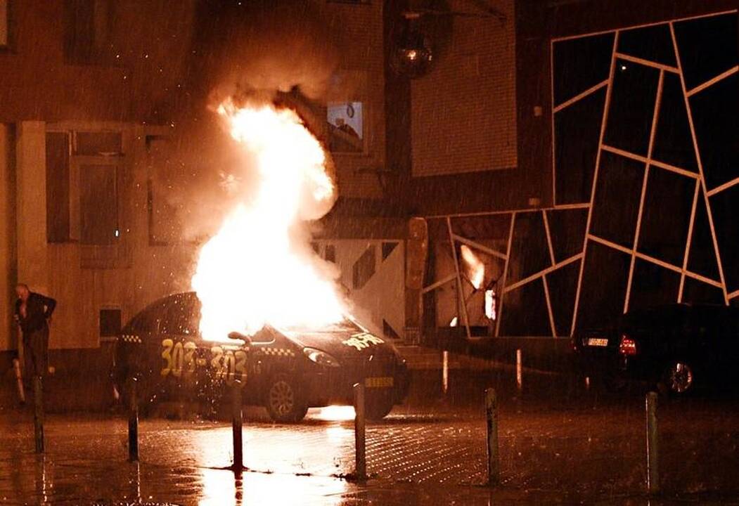 Klaipėdoje sudegė taksi automobilis