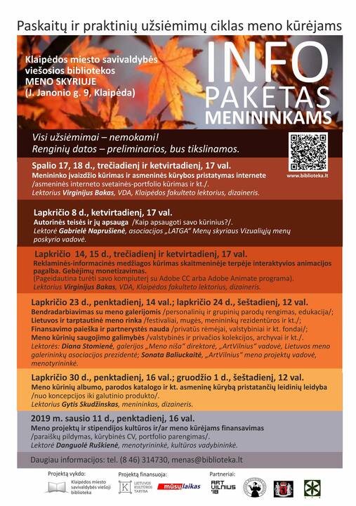 Klaipėdos bibliotekoje – „Info paketas menininkams“