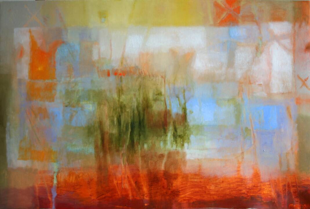 G.Purlytės paveikslas „Švintant žiūrėjau į ežerą“ (2015).