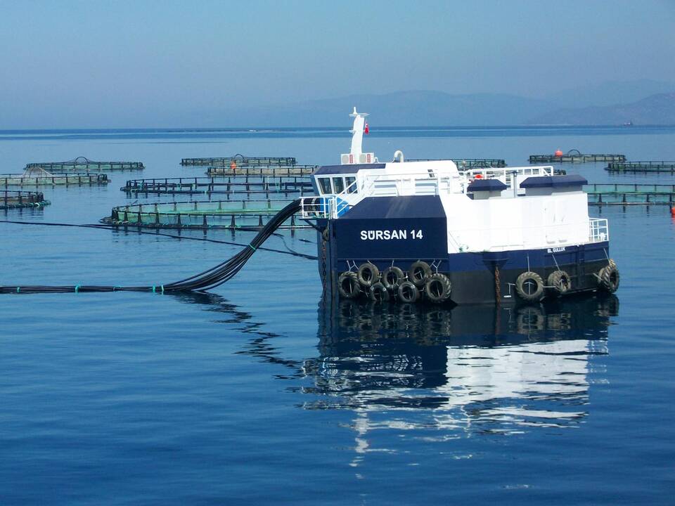 Įrenginys: viena "Akvagroup" žuvų šėryklų Turkijoje.