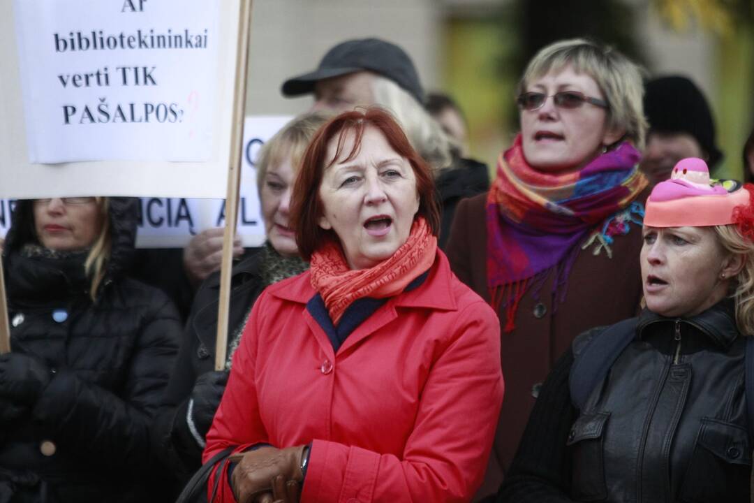 Kultūros darbuotojų streikas prie vyriausybės