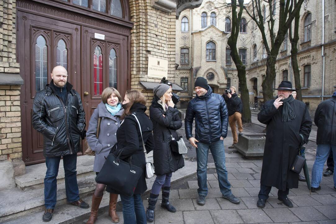 Žurnalistų protestas prie STT