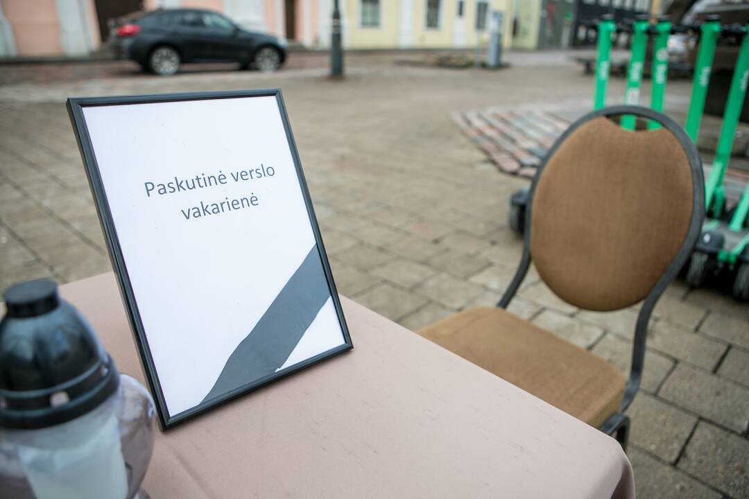 Protestas Kaune „Paskutinė verslo vakarienė“