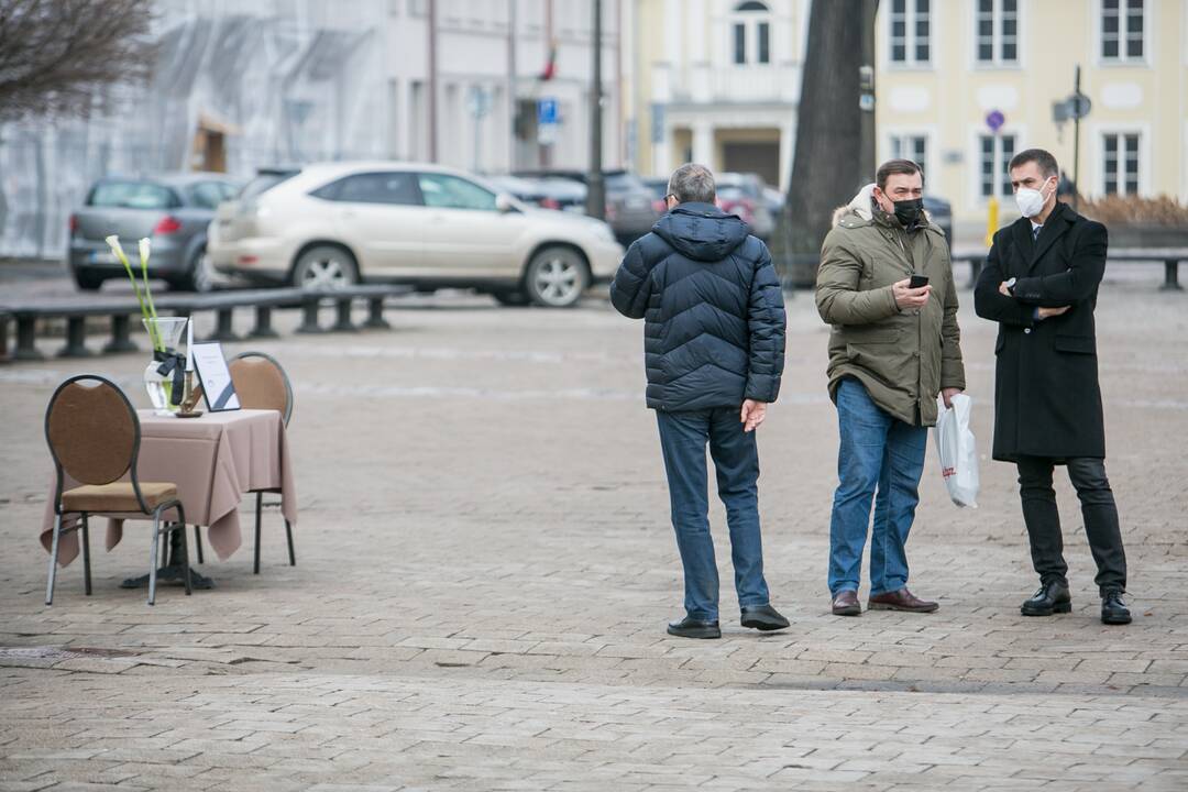 Protestas Kaune „Paskutinė verslo vakarienė“