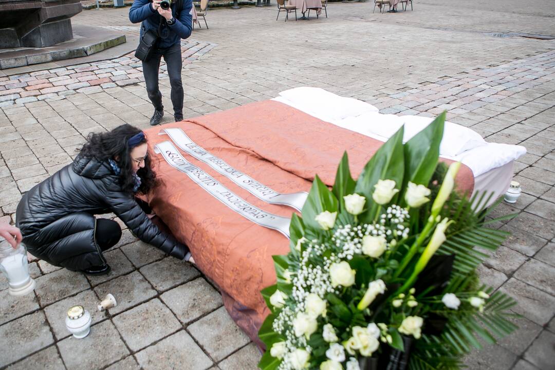 Protestas Kaune „Paskutinė verslo vakarienė“