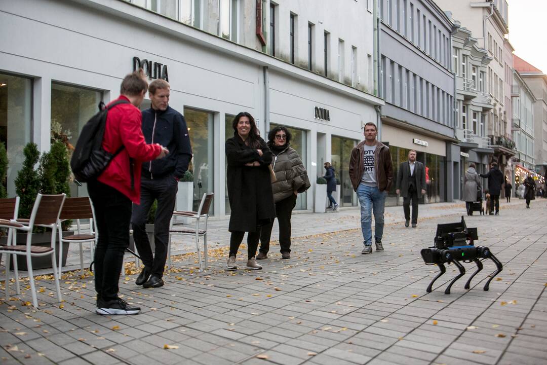 Laisvės alėjoje – pažintis su keturkoju robotu