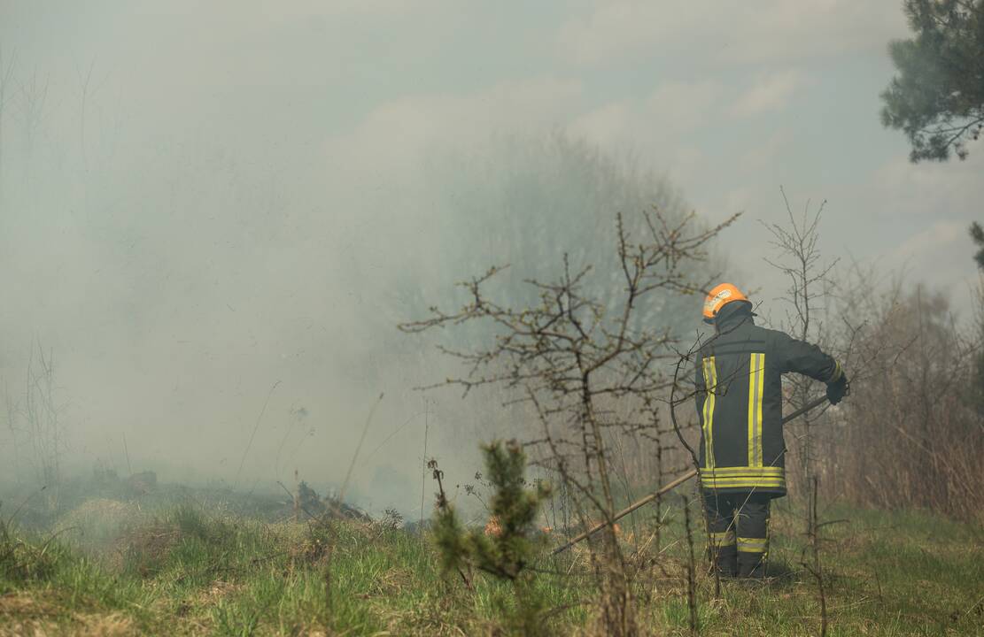Gaižiūnų poligone išdegė apie du hektarai miško paklotės