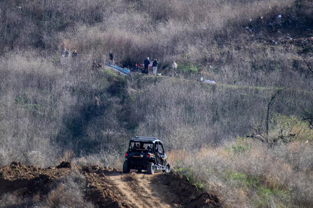 Vieta, kur sudužo legendinio krepšininko K. Bryanto sraigtasparnis