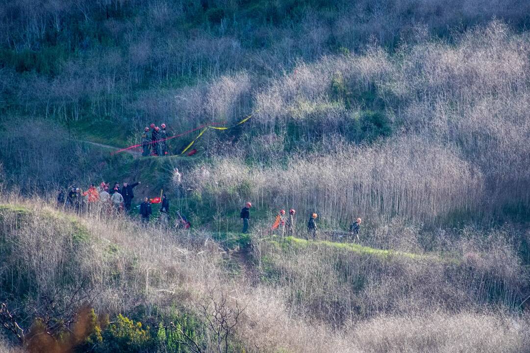 Vieta, kur sudužo legendinio krepšininko K. Bryanto sraigtasparnis