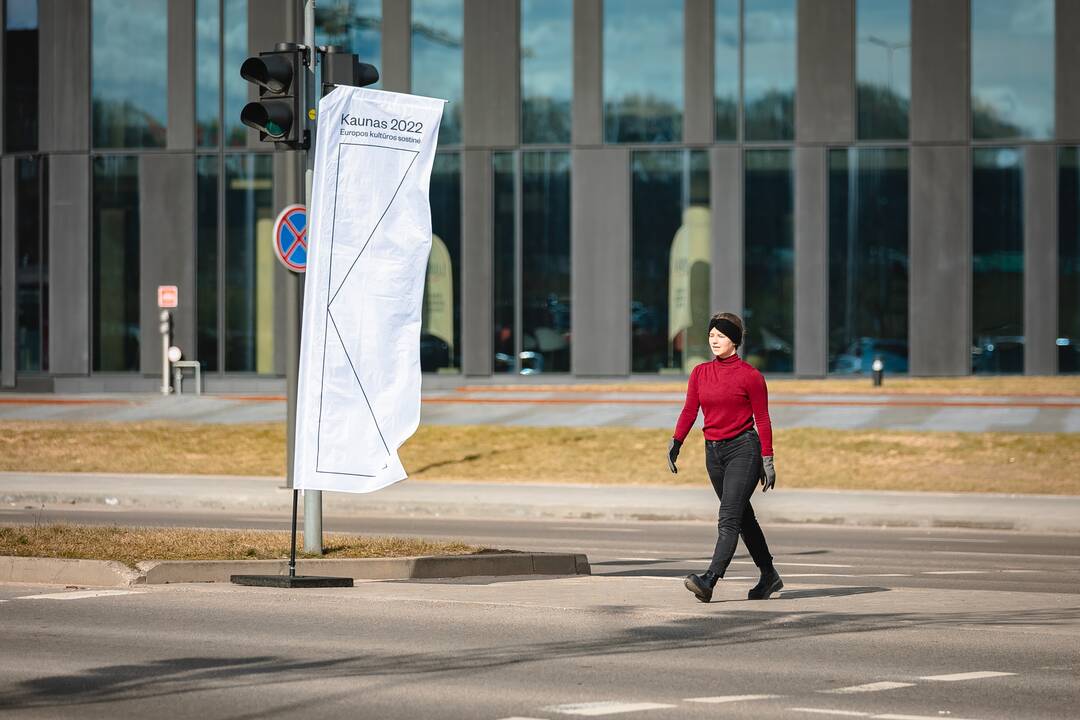 „Nuepiko“ ir šiuolaikinio cirko akrobatų pasirodymas pėsčiųjų perėjoje