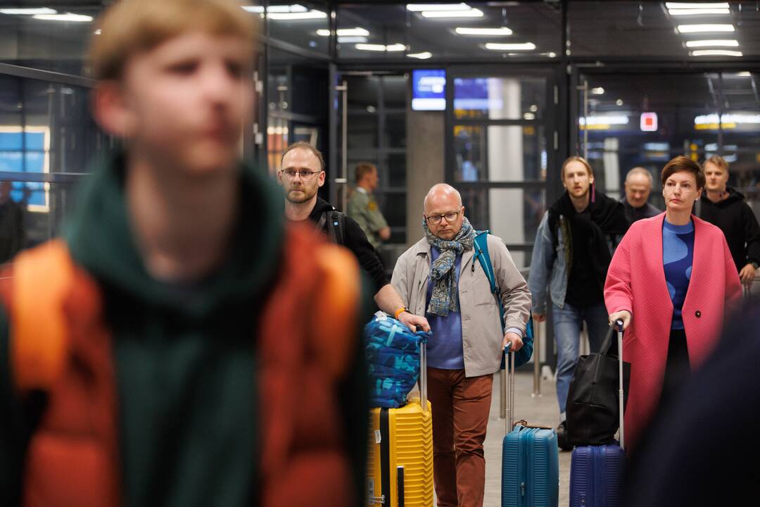 M. Linkytės sutiktuvės Kauno oro uoste