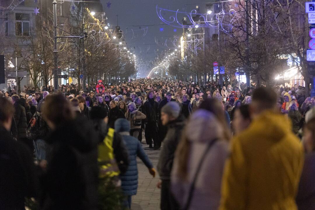 Vilniuje įžiebta Kalėdų eglė