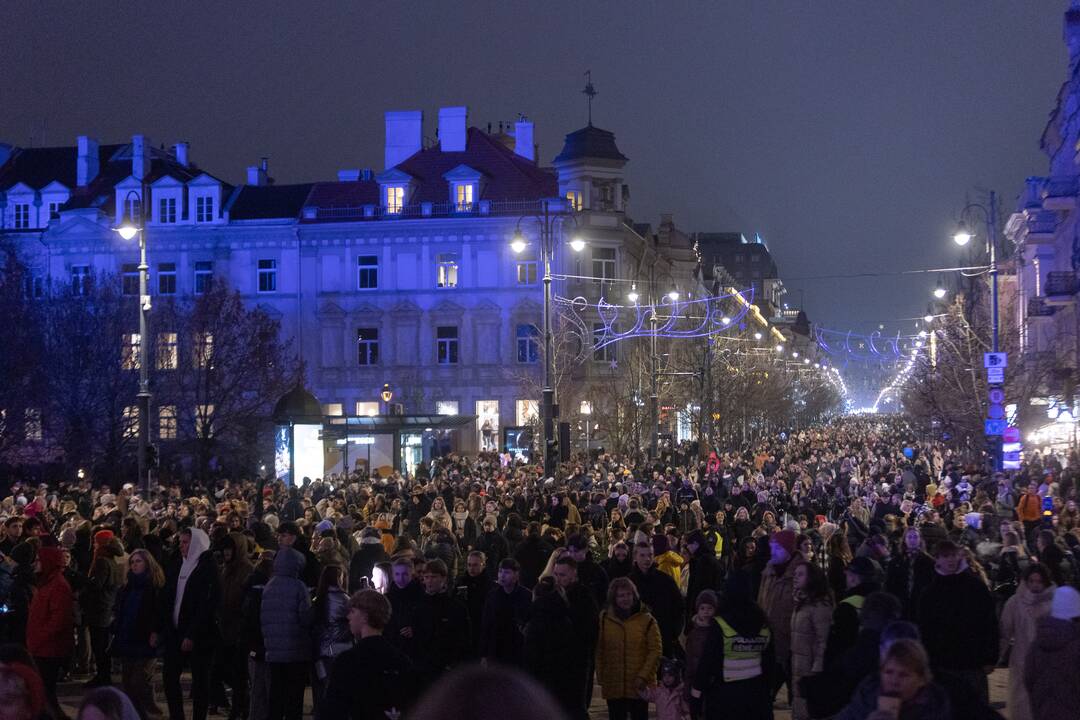 Vilniuje įžiebta Kalėdų eglė