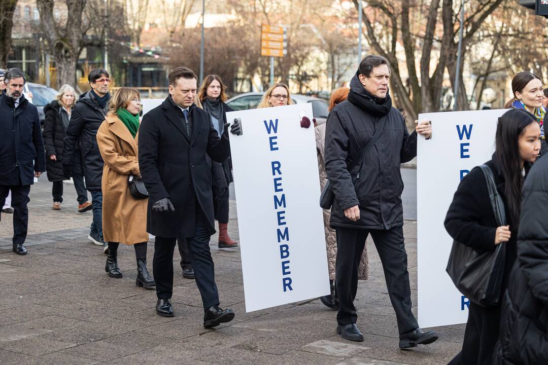 Tarptautinės Holokausto aukų atminimo dienos eisena Vilniuje