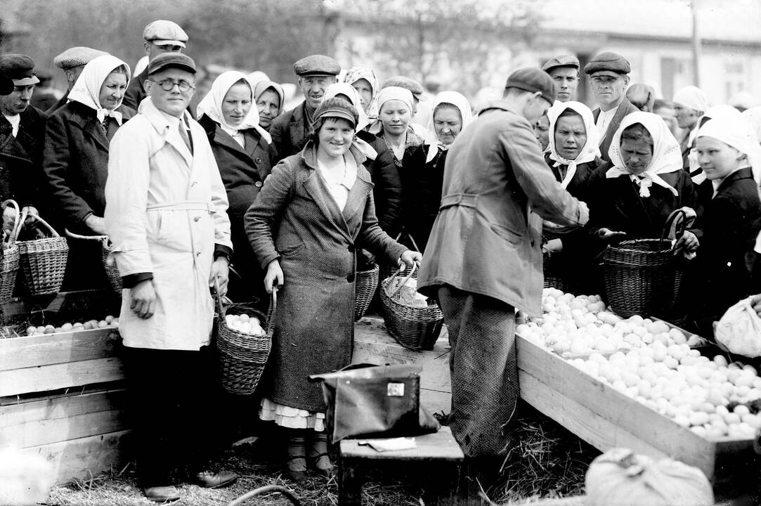 1934–1939 m. įamžinta Lietuvos transporto infrastruktūros dvidešimtmečio projekto – Žemaičių plento statybų – akimirka