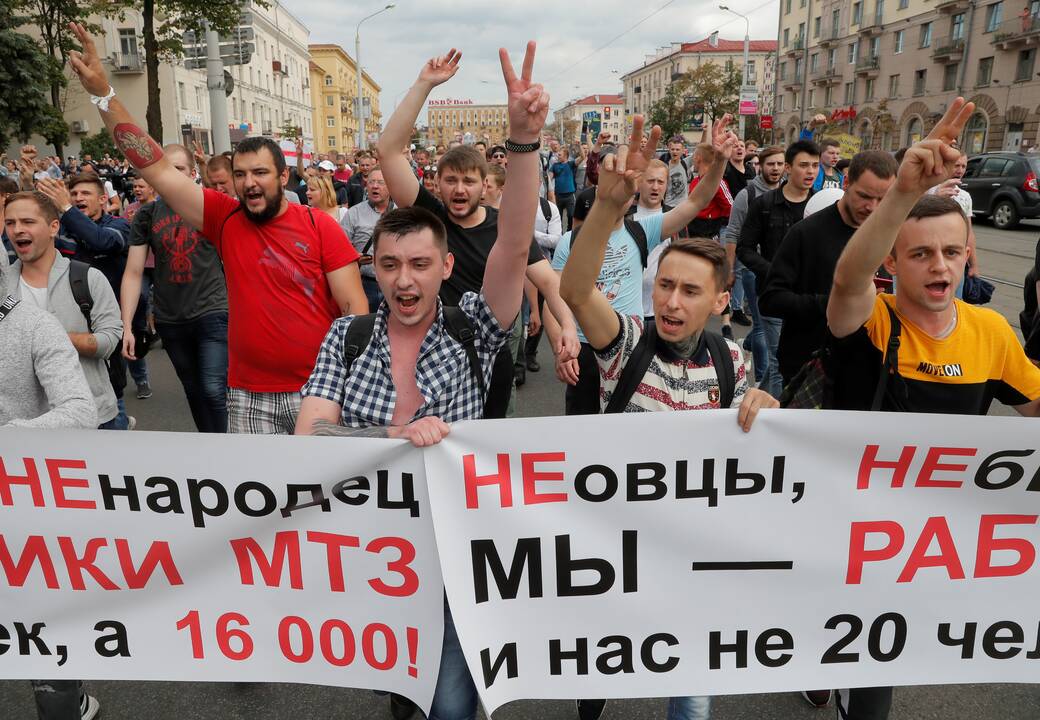 Baltarusijoje toliau nerimsta protestai