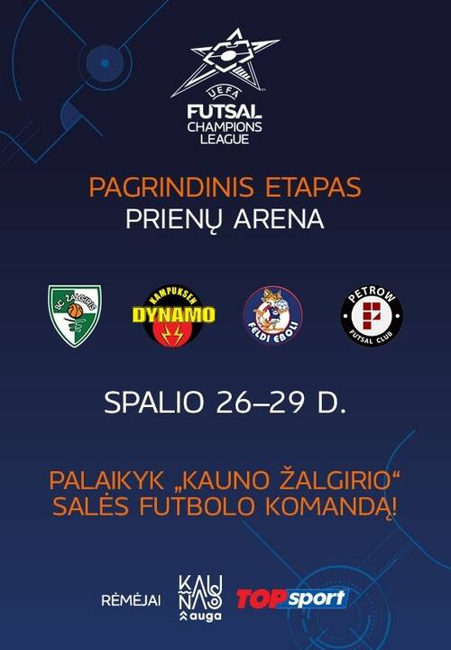 Lietuvos salės futbolo čempionai susirungs su suomiais