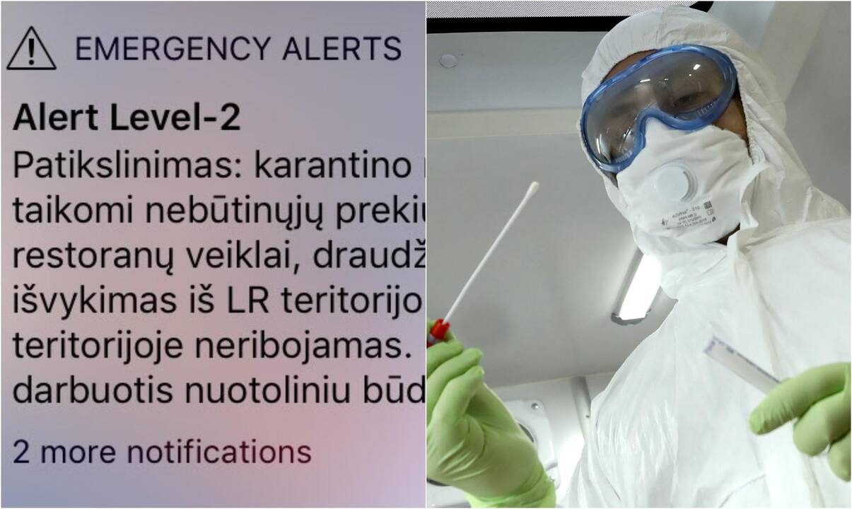 Lietuvoje įvedamas karantinas: gyventojai į telefonus gavo pranešimus