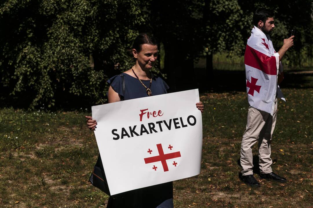 B. Nemcovo skvere paminėtos karo Gruzijoje metinės