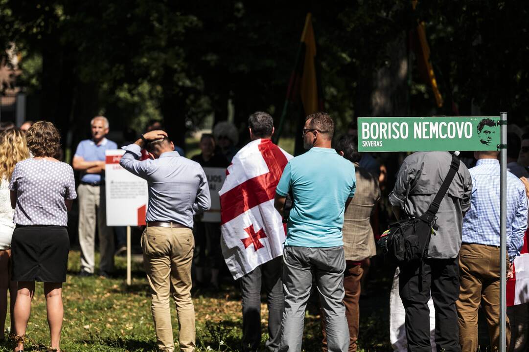 B. Nemcovo skvere paminėtos karo Gruzijoje metinės