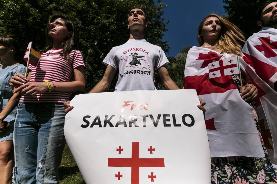 B. Nemcovo skvere paminėtos karo Gruzijoje metinės