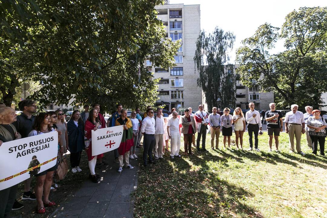 B. Nemcovo skvere paminėtos karo Gruzijoje metinės