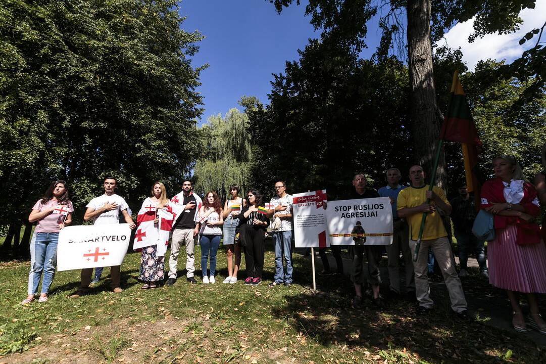 B. Nemcovo skvere paminėtos karo Gruzijoje metinės