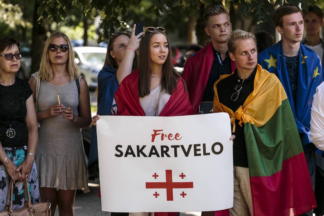 B. Nemcovo skvere paminėtos karo Gruzijoje metinės