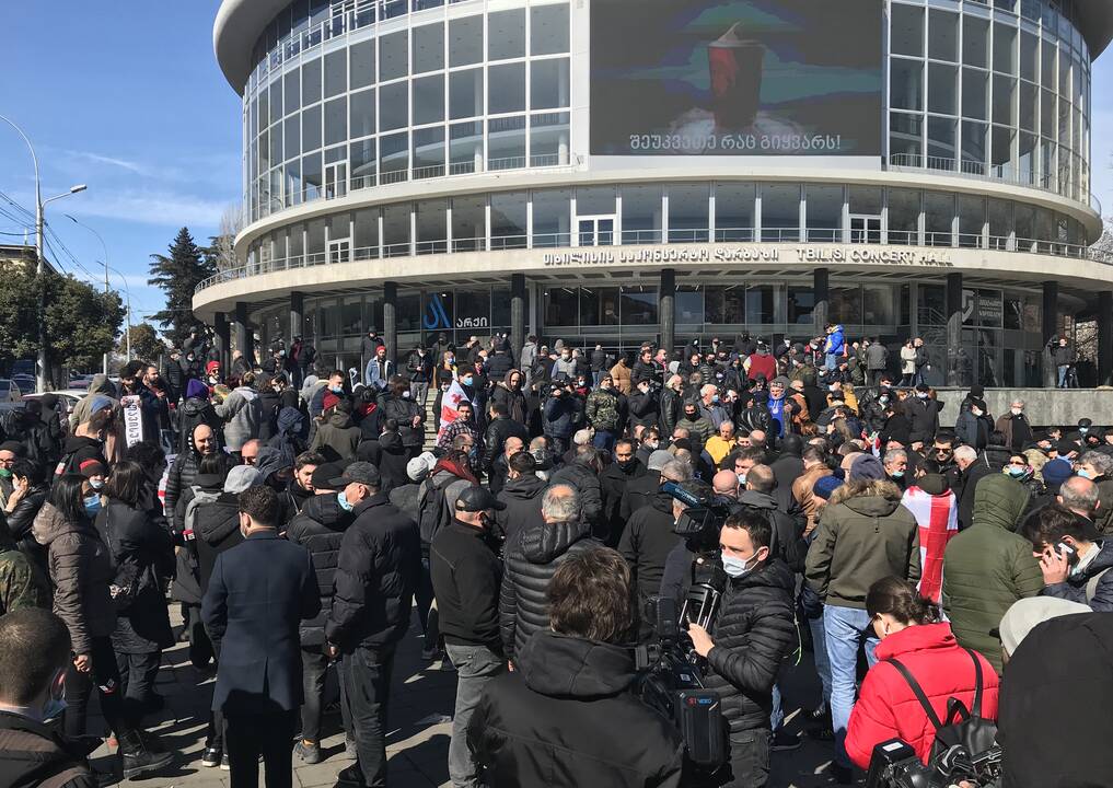 Sakartvele tęsiasi protestai prieš opozicijos lyderio areštą