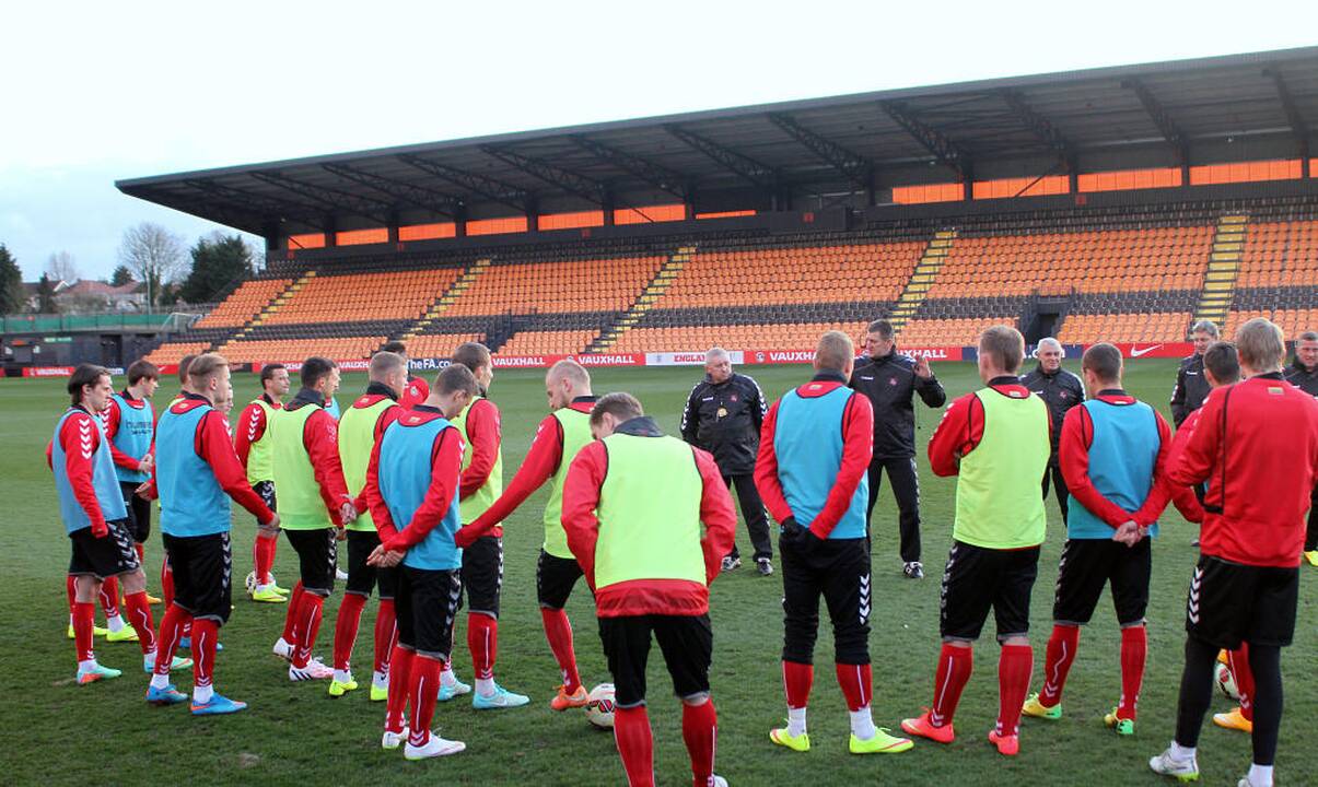 Lietuvos futbolo rinktinės treniruotė Anglijoje