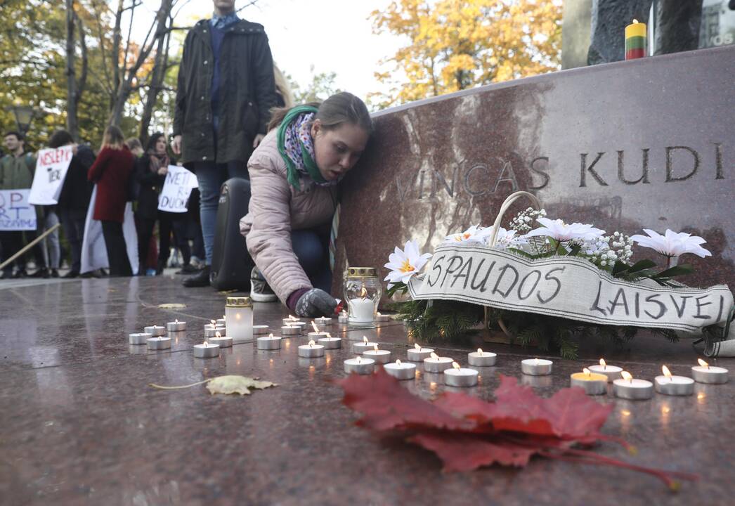 Protesto akcija prie Vyriausybės