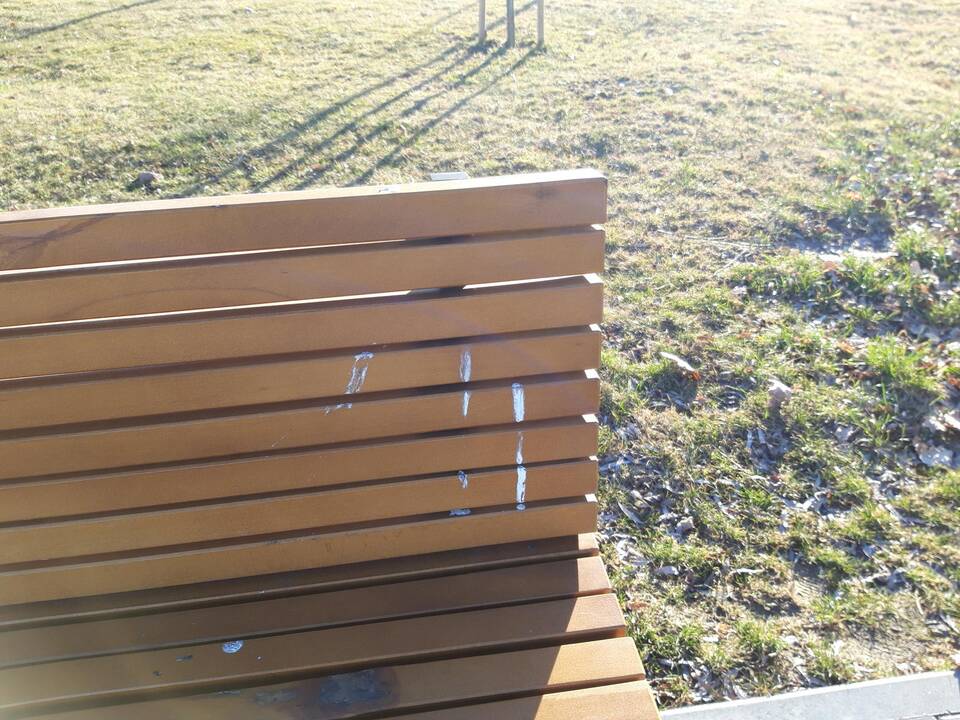 Apdergti Kalniečių parko suoleliai