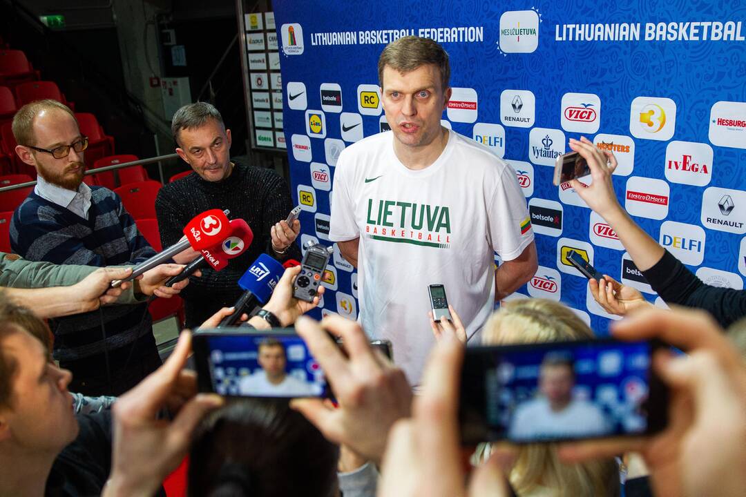 Lietuvos vyrų krepšinio rinktinės treniruotė