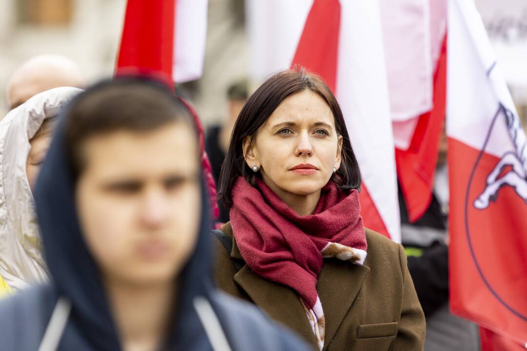 Lenkų protestas dėl mokyklų jungimo