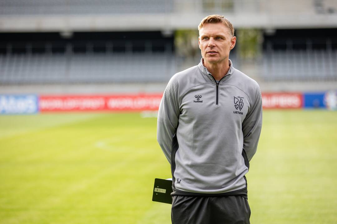 Lietuvos futbolo rinktinės treniruotė prieš rungtynes su Juodkalnija