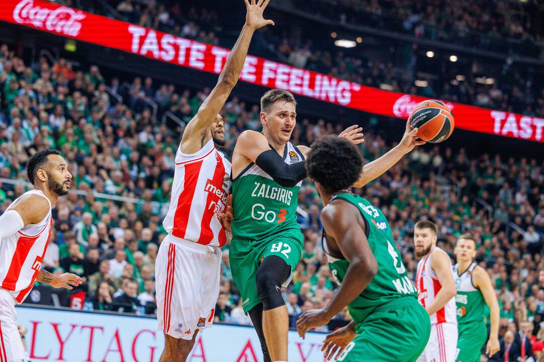 Eurolyga: Kauno „Žalgiris“  –  Belgrado „Crvena Zvezda“ 79:74