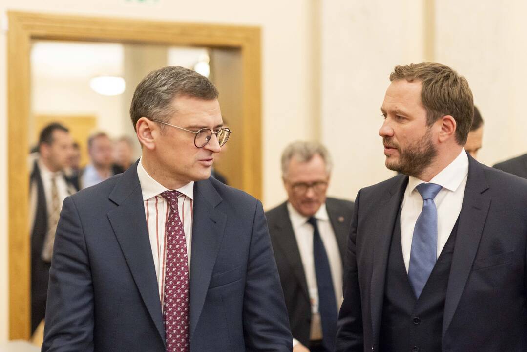 G. Landsbergio, Estijos, Latvijos, Prancūzijos bei Ukrainos ministrų spaudos konferencija