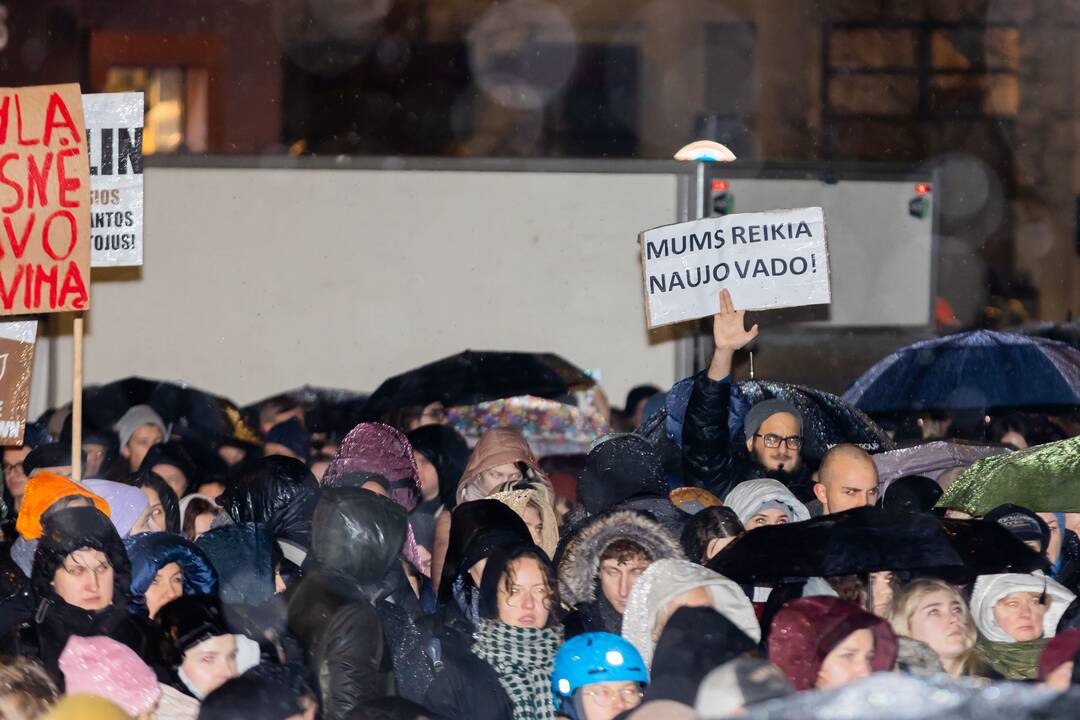 Protestas prie Seimo: „Dešimt tylos minučių“