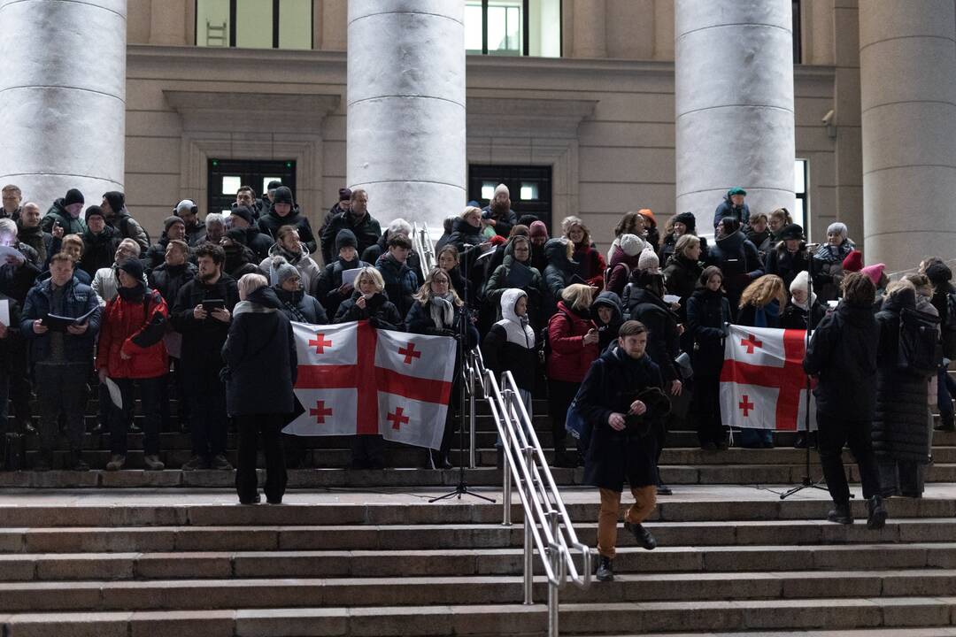 Protestuojančių kartvelų palaikymo akcija Vilniuje