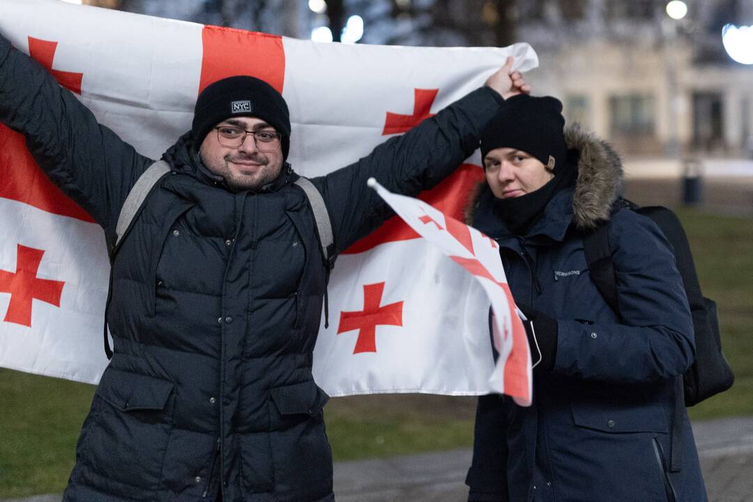 Protestuojančių kartvelų palaikymo akcija Vilniuje